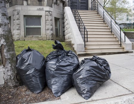 Residential waste bins ready for collection