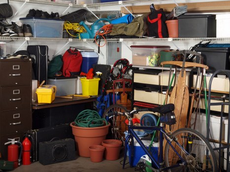 Professional team performing garage clearance